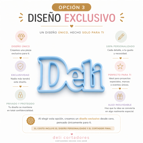 Cortador de galleta Opción 3. Diseño personalizado y exclusivo.