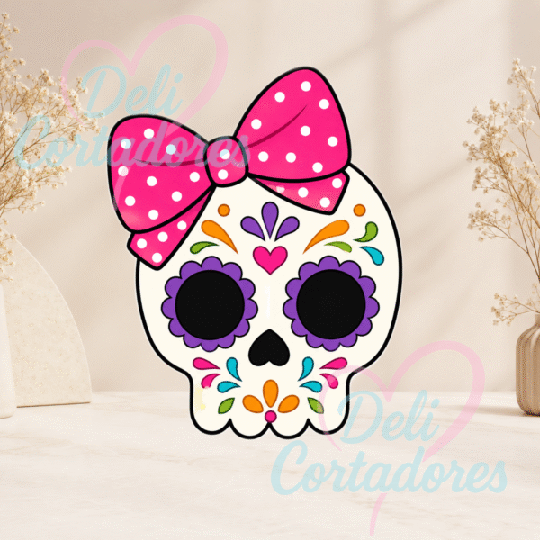 556 Cortador de galleta Calavera con moño